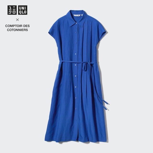 ユニクロ リネンブレンドシャツワンピース