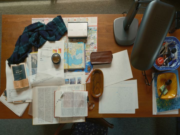 安西水丸の鎌倉アトリエの机