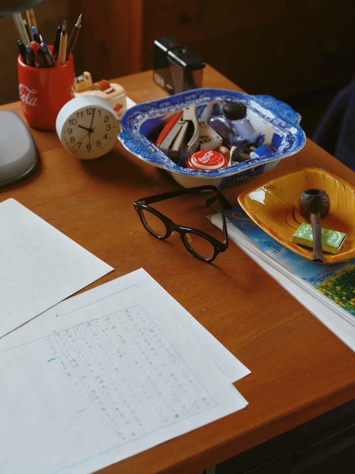 安西水丸の鎌倉アトリエの机