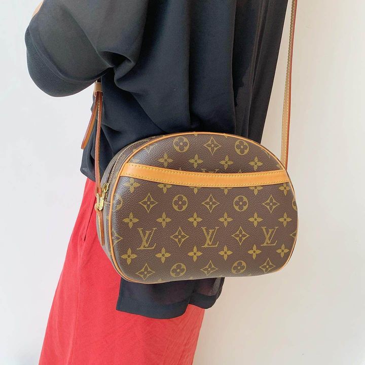 ルイ・ヴィトンのモノグラムバッグを持った女性