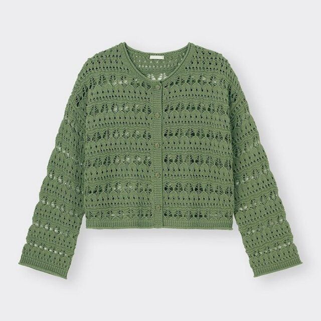 GUの透かし編みカーディガン