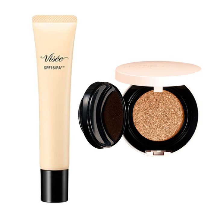 左：ヴィセ トーンアップ スキン デザイナー（シアー）
