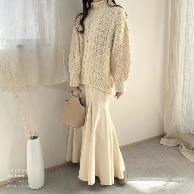 しまむらの「チャンキーニットプルオーバー」