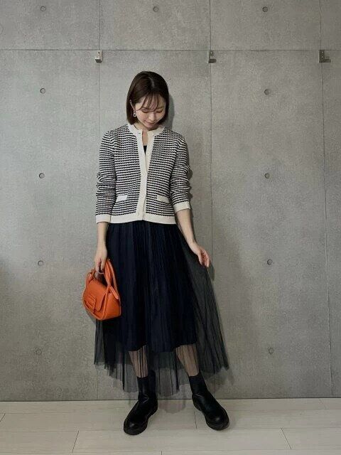 ユニクロのニットショートジャケット着回しコーデ