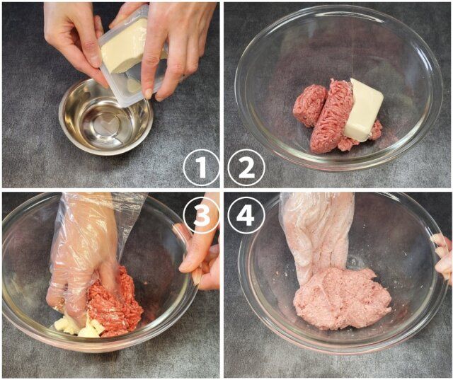 豆腐メンチカツ レシピ 豆腐とひき肉をこねる