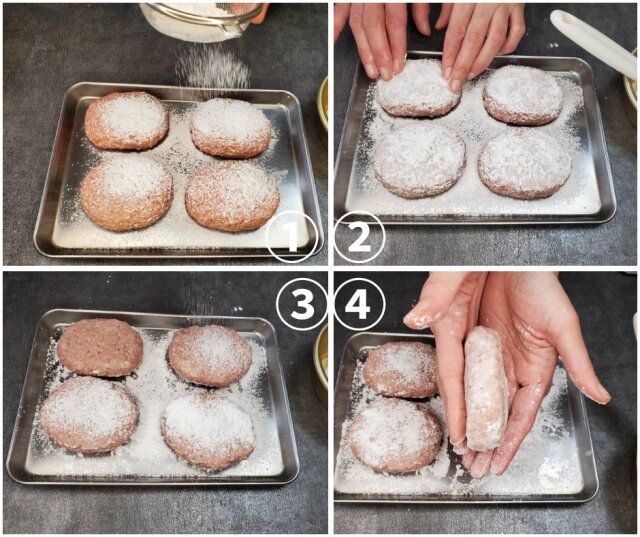 豆腐メンチカツ レシピ 肉だねに米粉をまぶす