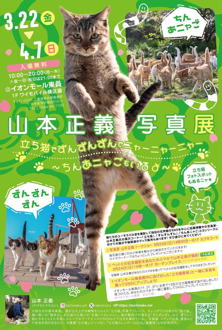 ねこ写真家・山本正義さんの写真展 in イオンモール東員館