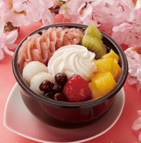 桜クリームあんみつ画像