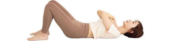 1.仰向けで膝を立てる