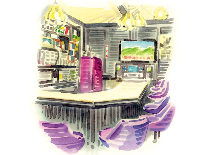 桜木町『スナック樽』の店内イラスト