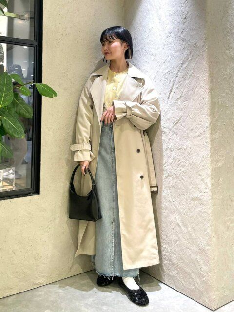 春のデニムスカートコーデ