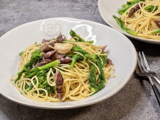 菜の花とホタルイカのアンチョビパスタ レシピ 完成