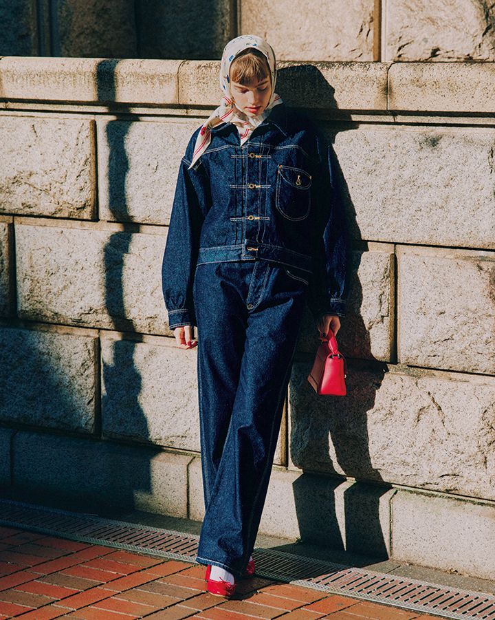 デニムのセットアップでトリコロールな組み合わせ【本日のFUDGE GIRL-3月26日】