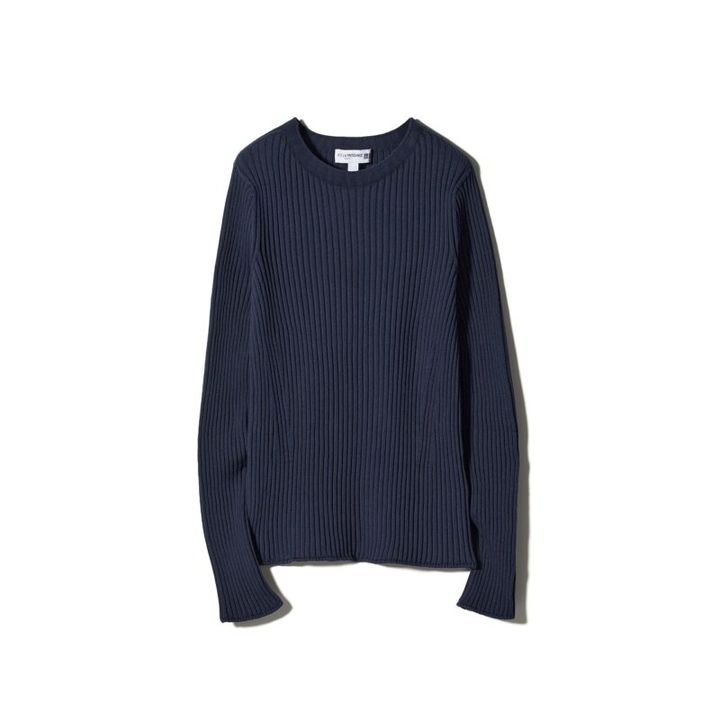 ネイビーの長袖リブニット イネスとユニクロのコラボ