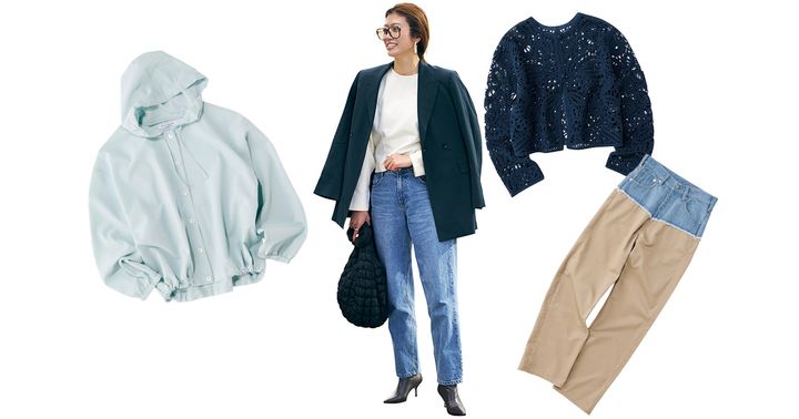 デニムコーデ,ジャケットコーデ,デニム,カーディガン,ブラウス