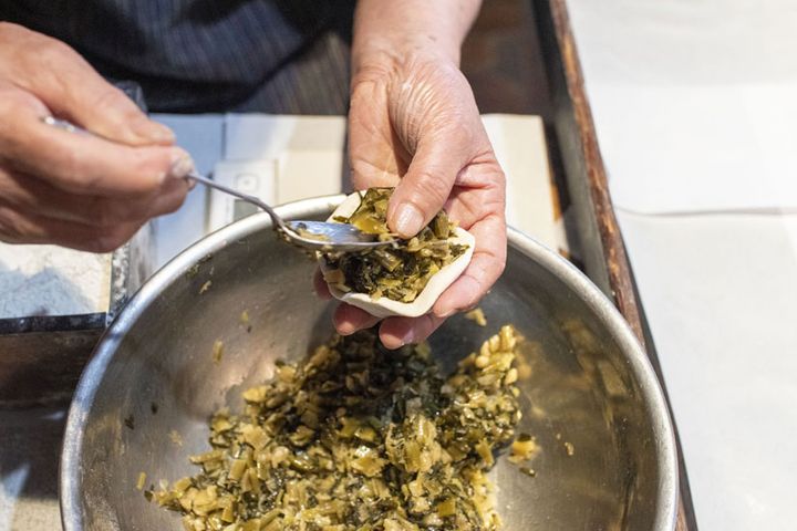 定番の野沢菜は旨みがたっぷり