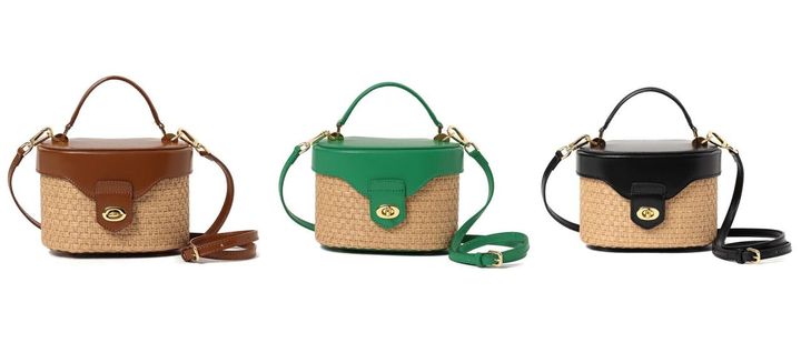 画像: 「別注 ストロー バニティーバッグ」[縦12×横19×マチ10cm]各￥25,300【クリスチャン ヴィラ × デミルクス ビームス】 出典：デミルクス ビームス