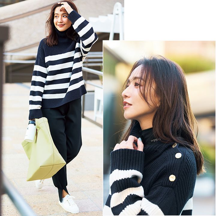 優木まおみ,レギンス,ニット,カラーバッグ,ル フィル