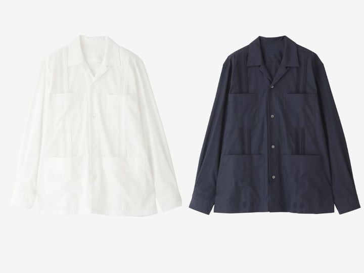 画像: 【ブリエンヌ × イレーヴ】「COTTON TYPEWRITER CUBAN SHIRT WA／和」（WHITE、NAVY）各¥47,300（税込） 出典：イレーヴ