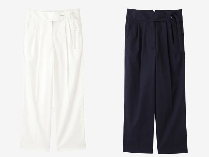 画像: 【ブリエンヌ × イレーヴ】「T／C TWILL TROUSERS SAMA／様」（WHITE、NAVY）各¥52,800（税込） 出典：イレーヴ