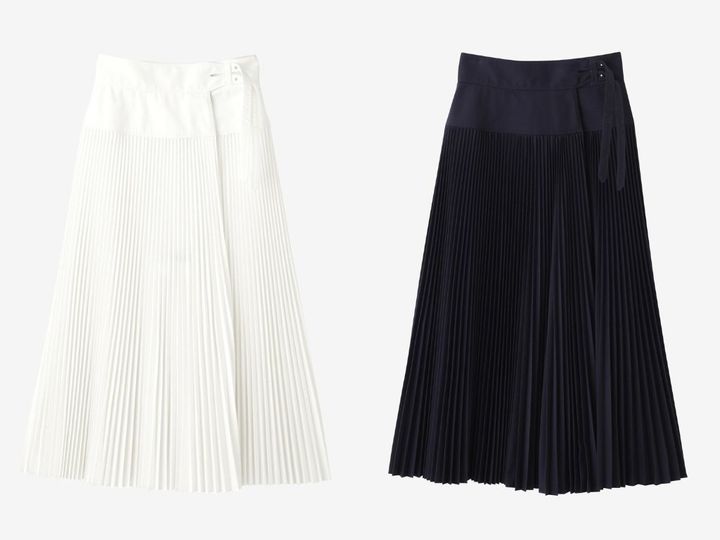 画像: 【ブリエンヌ × イレーヴ】「T／C TWILL SKIRT EN／円」（WHITE、NAVY）各￥63,800（税込） 出典：イレーヴ