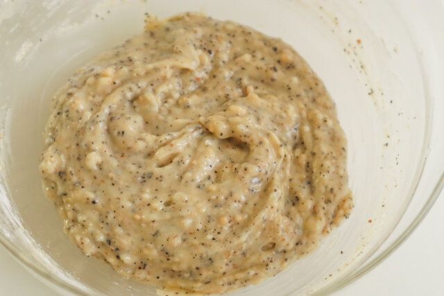 いちごとホワイトチョコの紅茶マフィン レシピ マフィン生地の材料を全て混ぜる