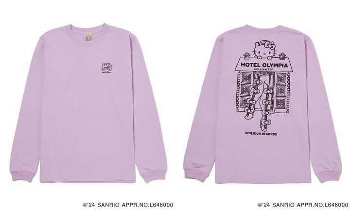 画像: 「ホテルオランピア × ハローキティ L/S Tee」￥9,900【ホテルオランピア × ハローキティ】 出典：ボンジュール レコード