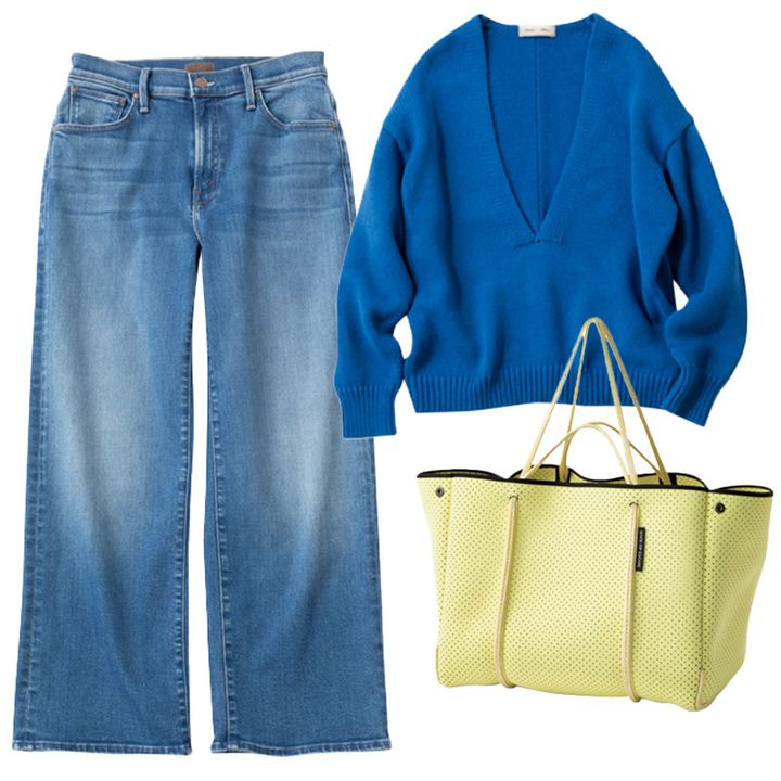 ロンハーマン,ワイドデニム,ブルーニット,トートバッグ,ステートオブエスケープ