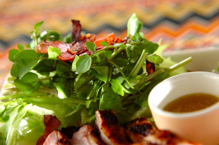 主役級のおいしさ！クレソンとベーコンのマスタードサラダ by 松崎 恵理さん