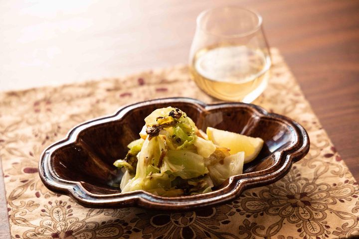 アンチョビキャベツのオイル蒸し