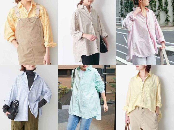 画像: 「コットンブロードワイドスクエアシャツ」各￥14,300 出典：スピック＆スパン