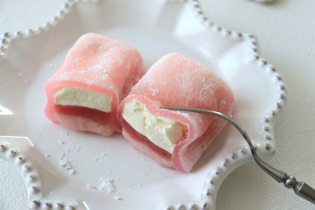 桜のクリーム大福 レシピ 完成