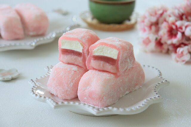 桜のクリーム大福 レシピ 完成