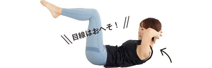 2.上体を浮かせゆっくり戻す