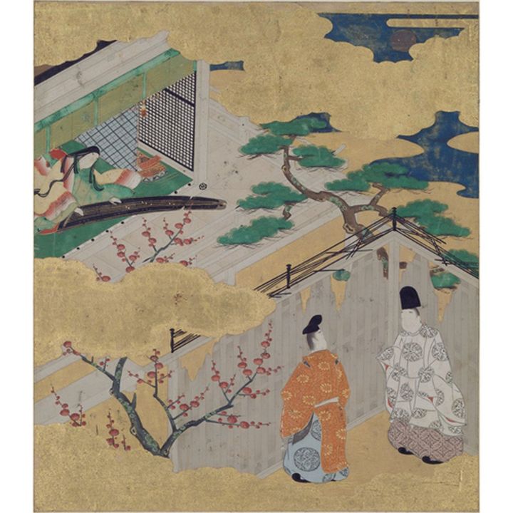 土佐光吉「源氏物語絵色紙帖 末摘花」