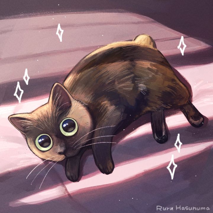 サビ猫くろちゃんのイラスト by 蓮沼 瑠々