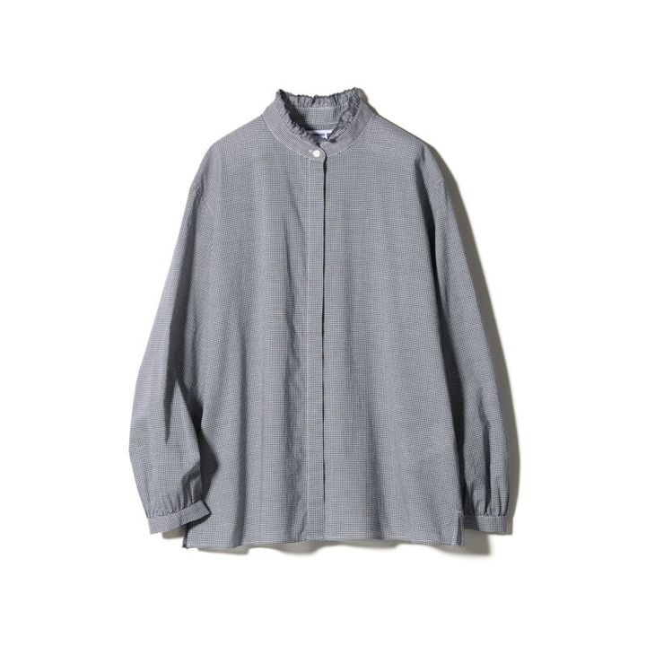 UNIQLO / INES DE LA FRESSANGE PARIS ピンタックフリルチェックブラウス