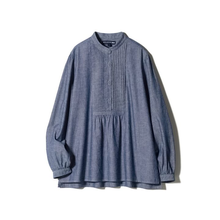 UNIQLO / INES DE LA FRESSANGE PARIS タンガリーピンタックブラウス