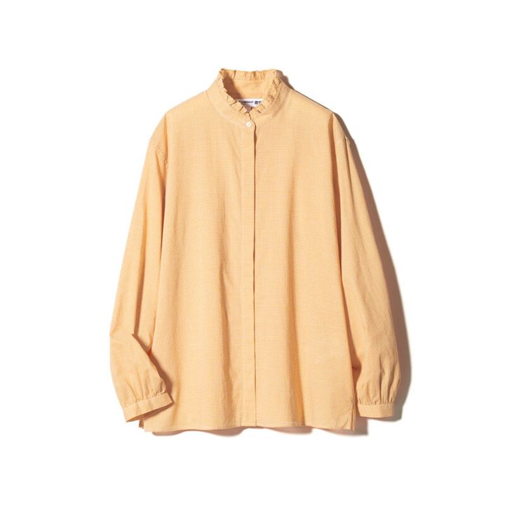 UNIQLO / INES DE LA FRESSANGE PARIS ピンタックフリルチェックブラウス