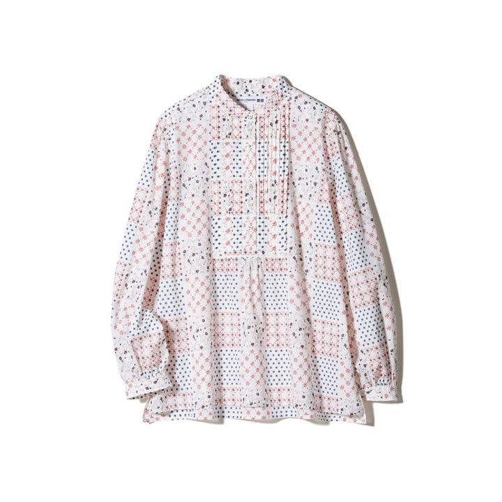 UNIQLO / INES DE LA FRESSANGE PARIS ピンタックフリルチェックブラウス