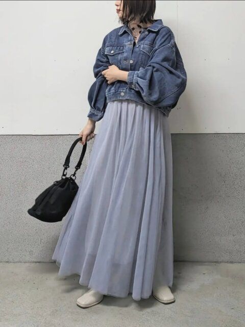 春のデニムジャケットコーデ