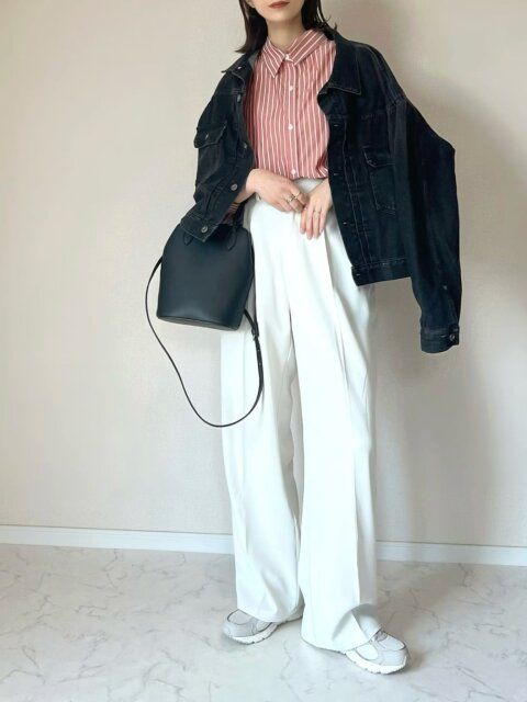 春のデニムジャケットコーデ