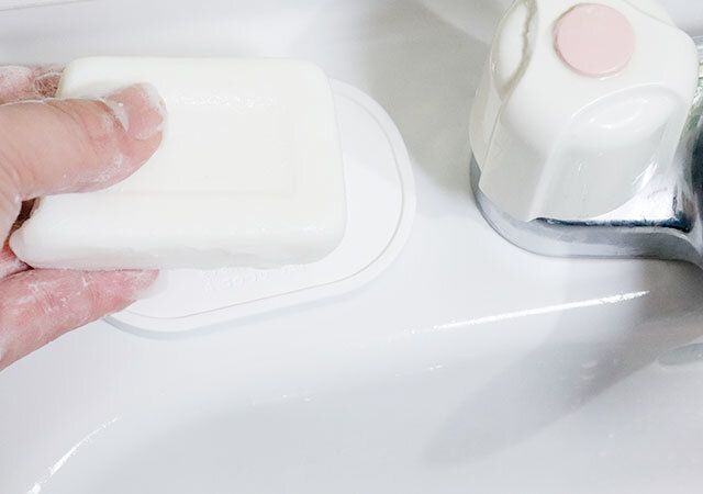 珪藻土配合 ミニ石けん置きの使用例