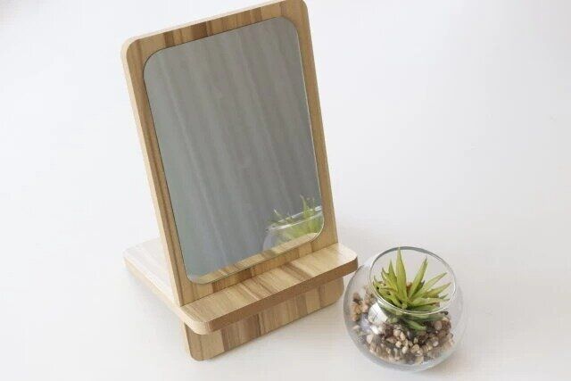 ダイソーのスタンドミラー（差し込み型）の使用例