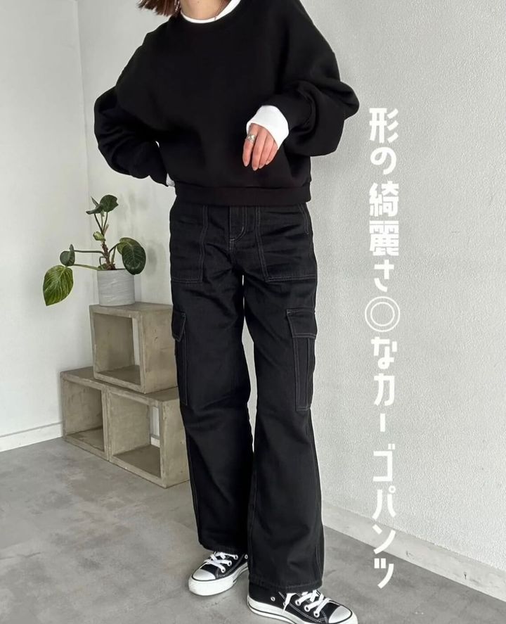 ジーユー_ミドルライズカーゴジーンズ_4