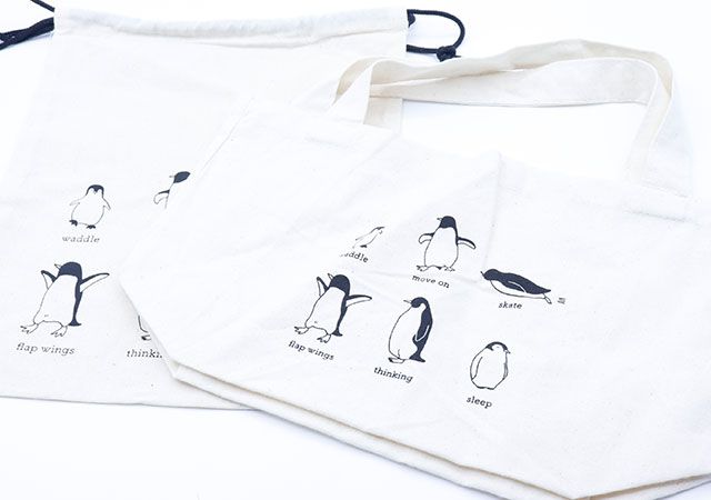 巾着（2color、アニマル柄） トートバッグ（アニマル柄）の全体像