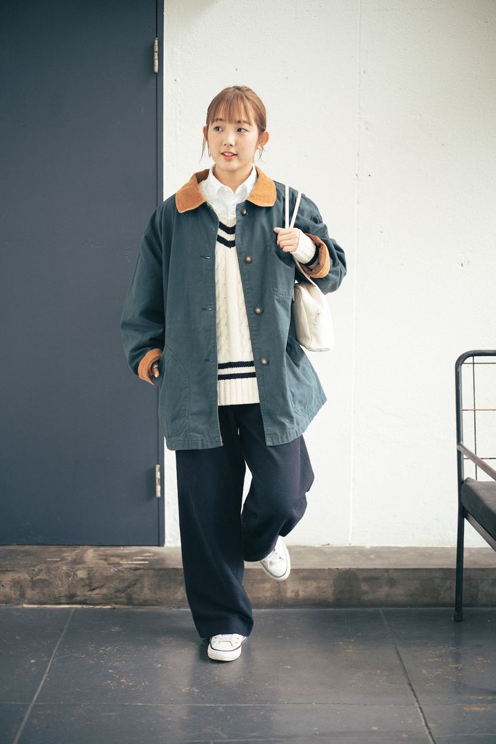 ライトアウターコーデ2選。季節の変わり目にぴったりなプレッピースタイル【FUDGE FRIEND おしゃれさんの毎日コーディネート】