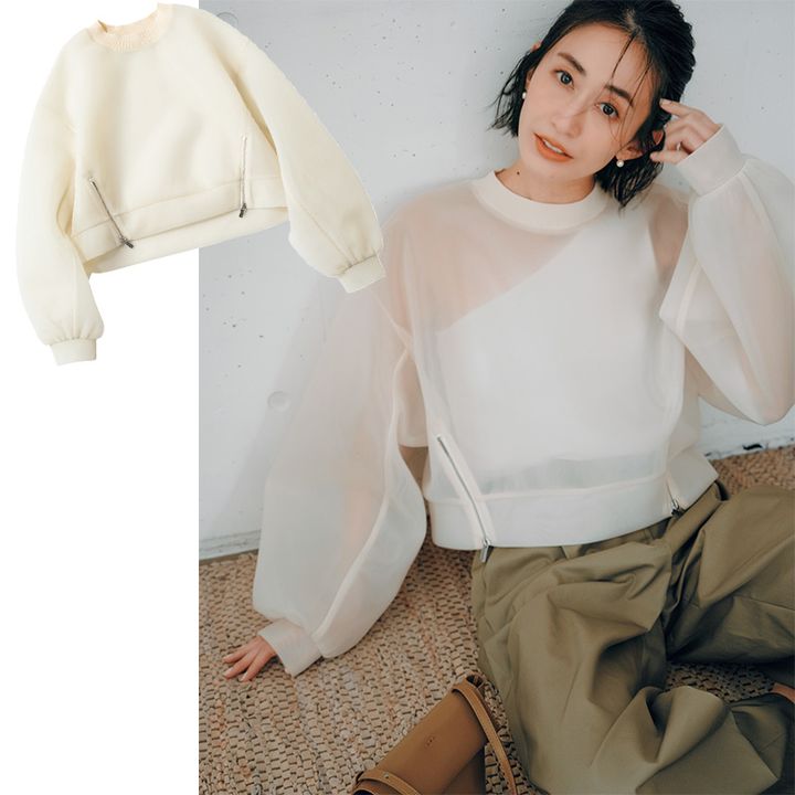 シアートップス ,シースルートップス,透けトップス,プルオーバー,メゾンスペシャル,神山まりあ