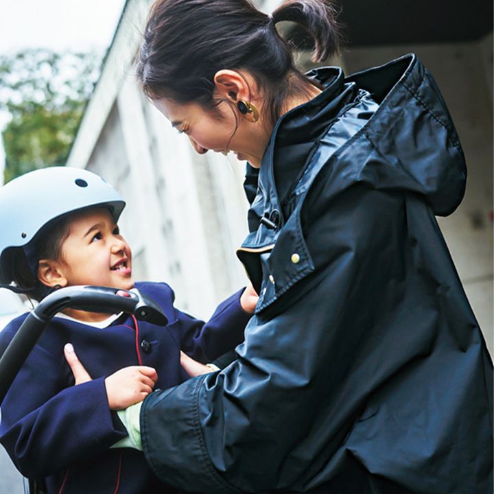 春アウター,ブルゾン,ネイビーブルゾン,ロペ,自転車コーデ,自転車ママ