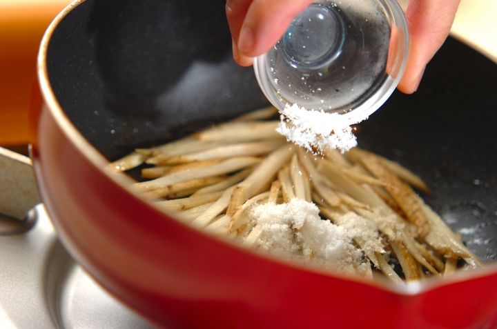 新ゴボウの塩きんぴらの作り方2